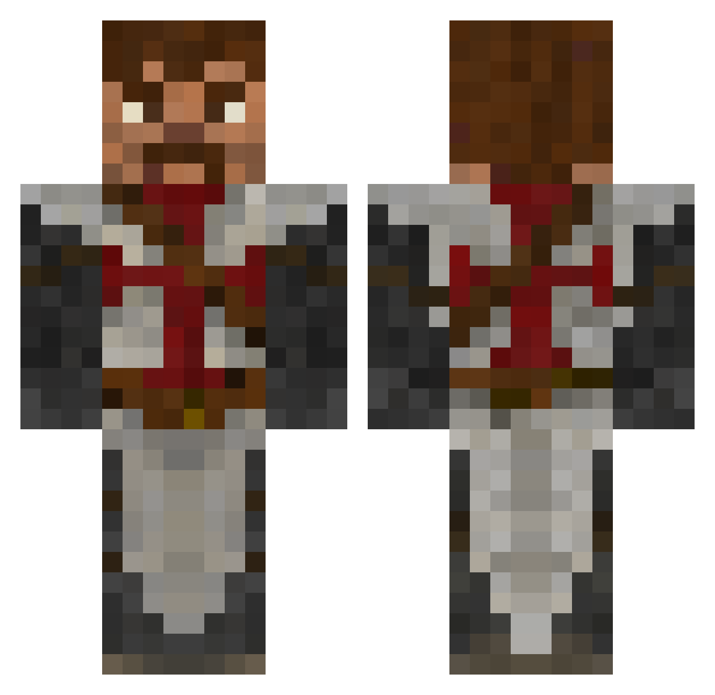GhostPasha Minecraft skin, front and back view