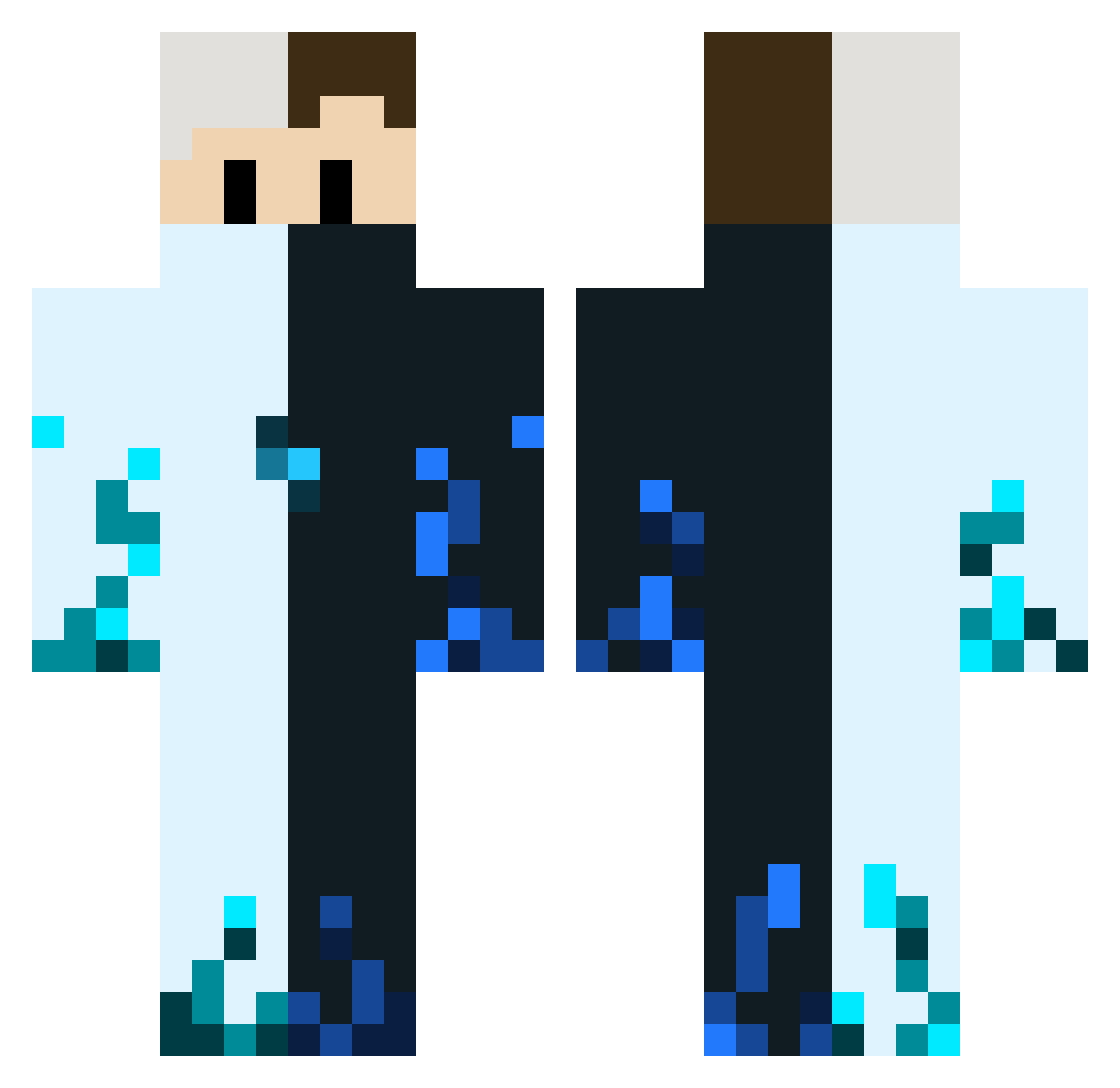 TheBaty Minecraft skin, front and back view