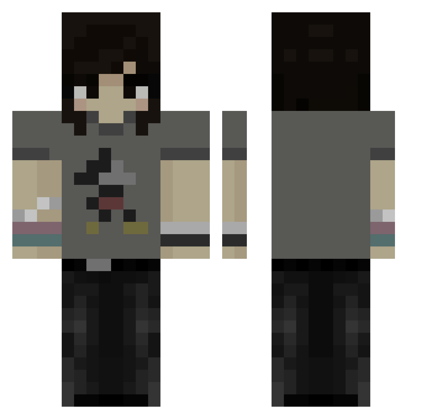 origamimoo Minecraft skin, front and back view
