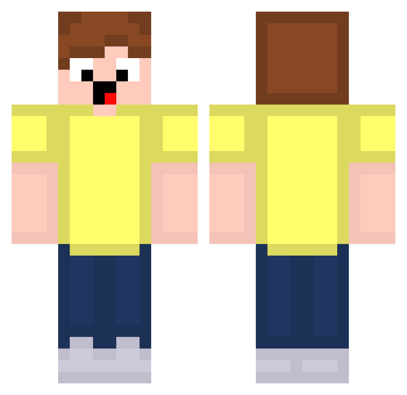 5mdl Minecraft skin, front and back view