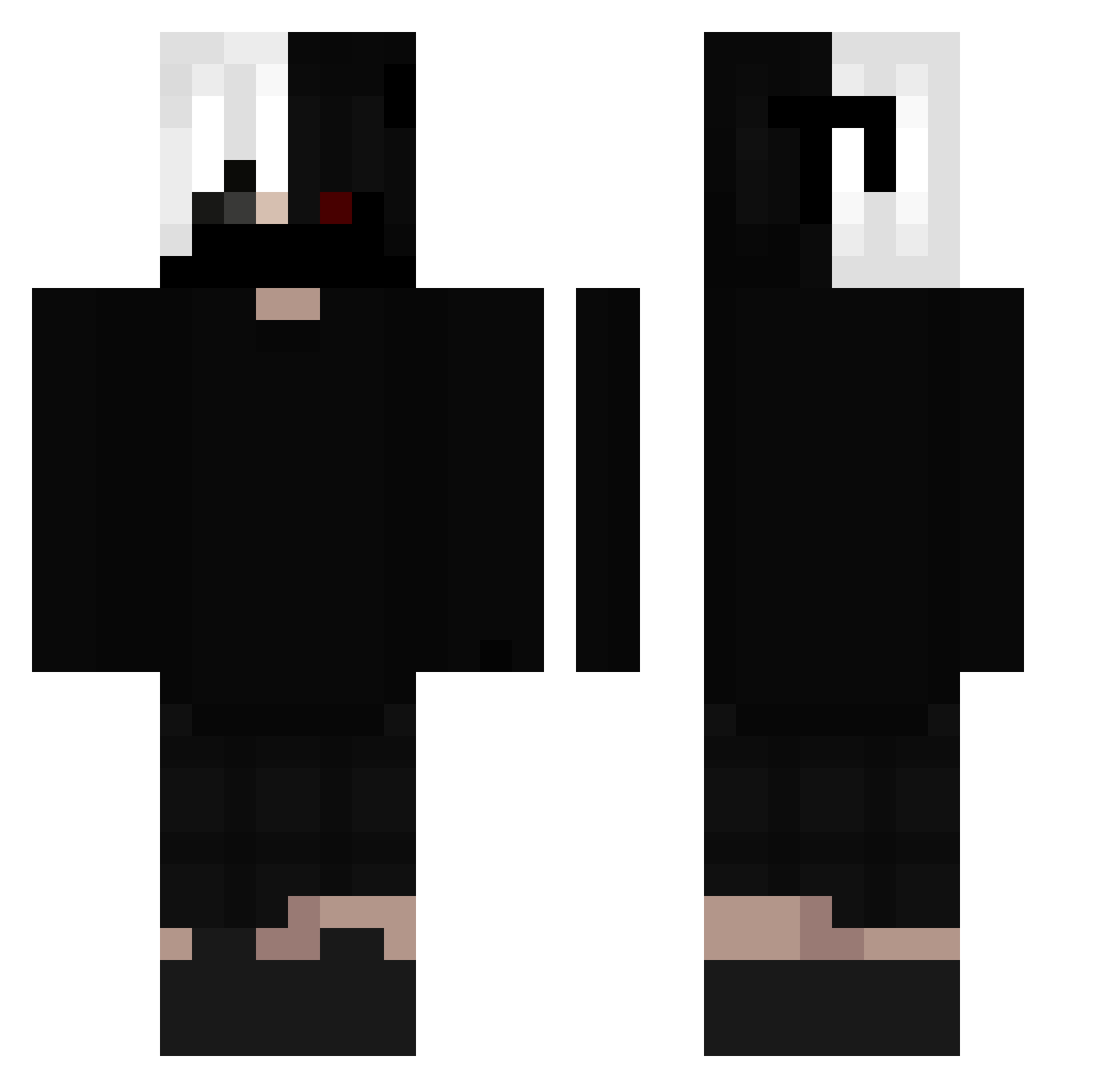 Arcadia79 Minecraft skin, front and back view