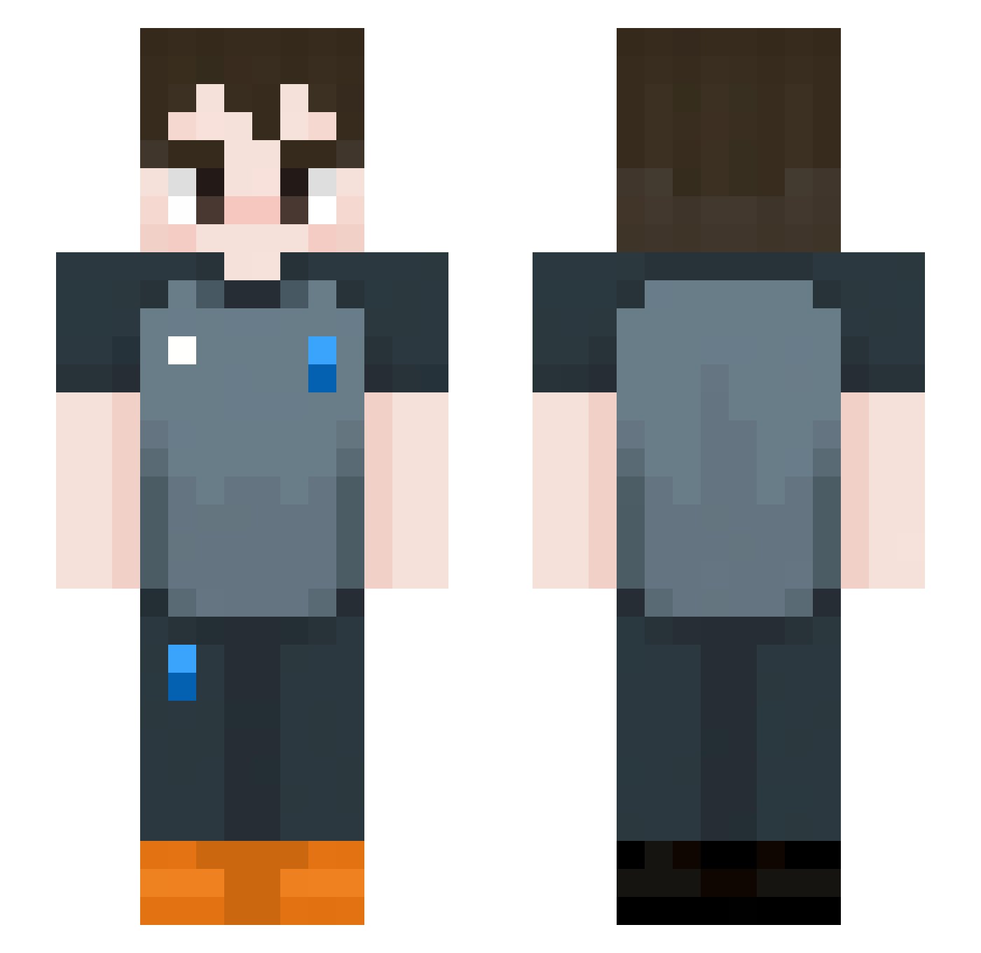 6ot3o Minecraft skin, front and back view