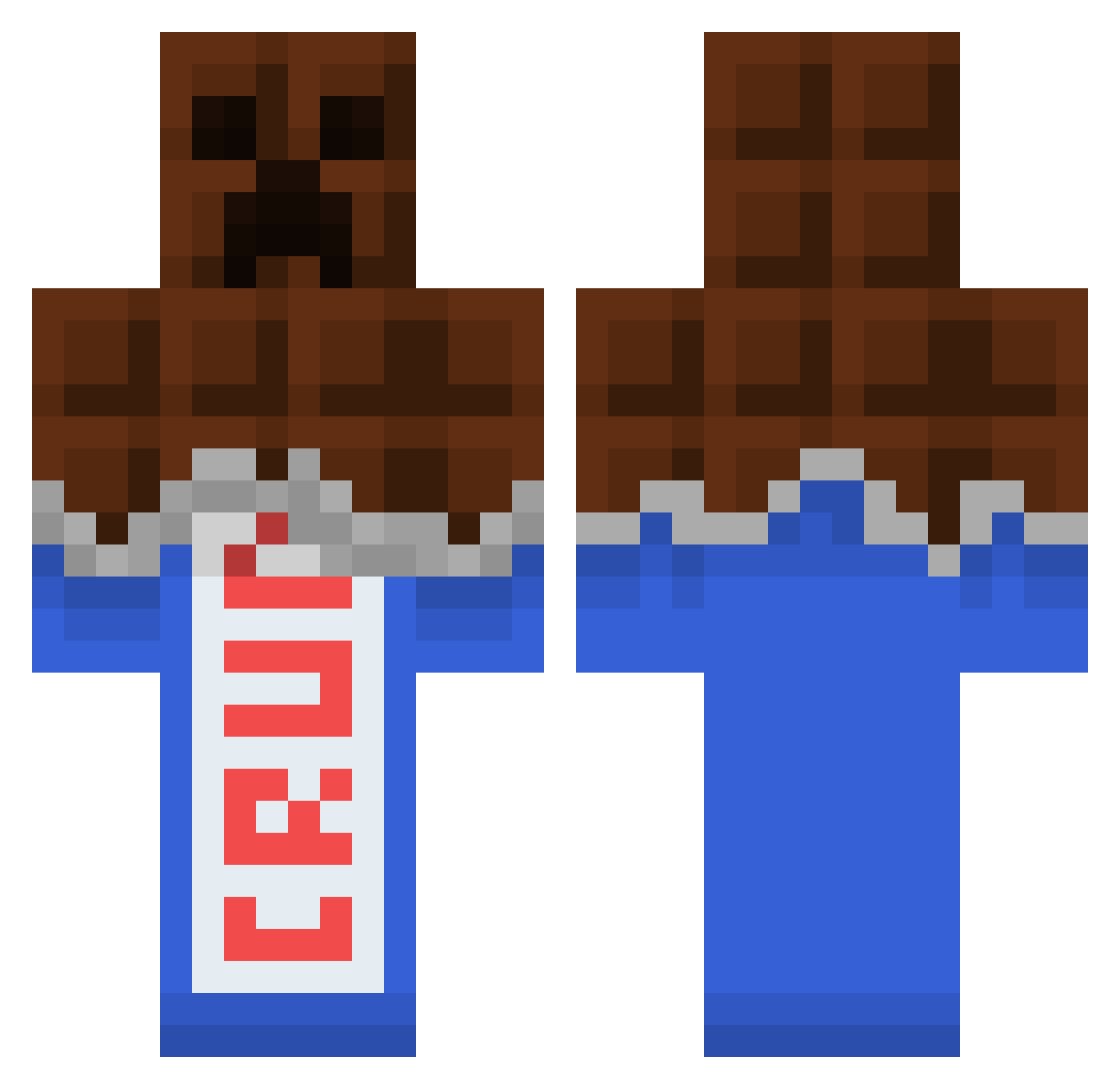 rstby Minecraft skin, front and back view
