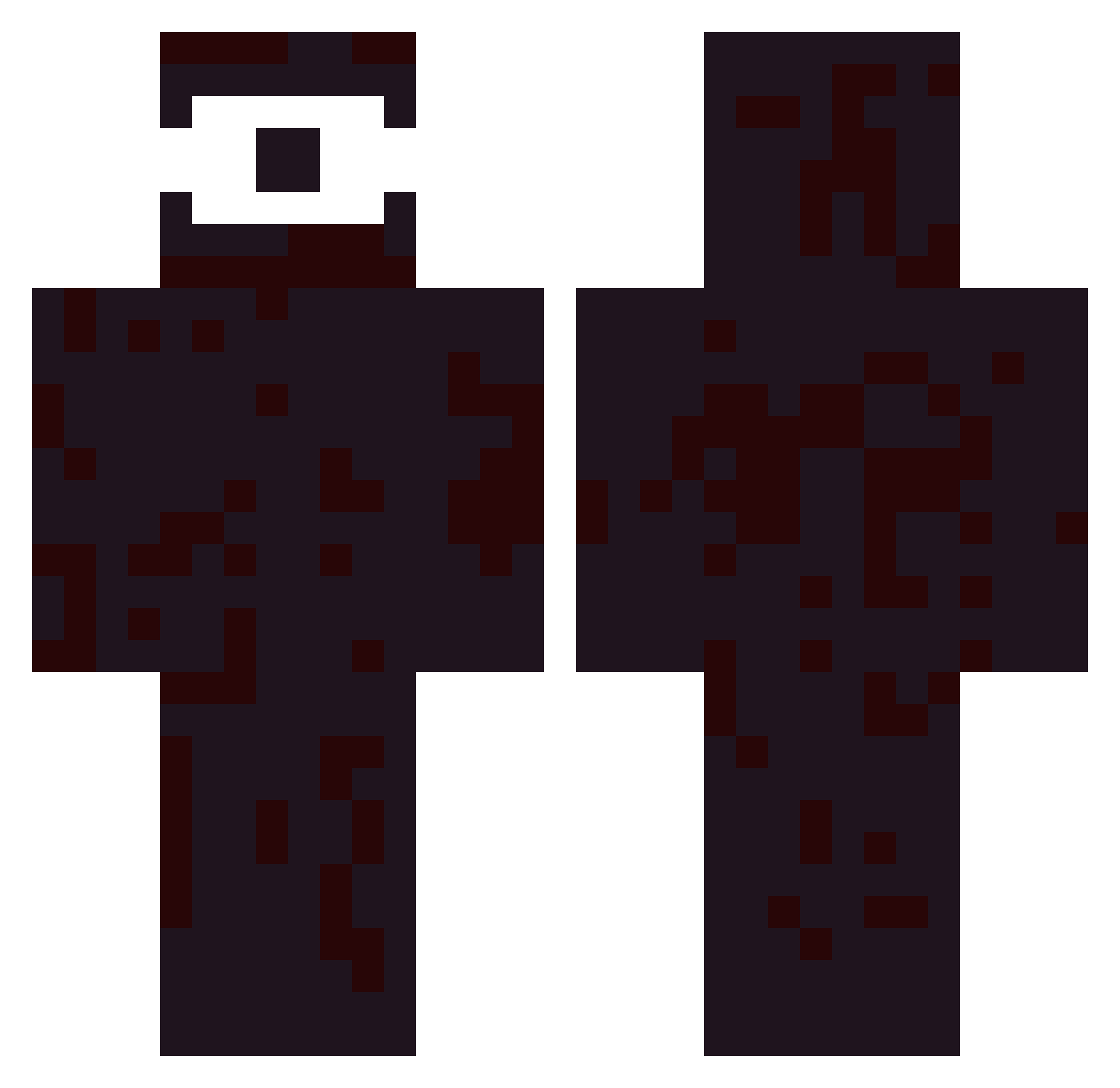 Blackelpro777 Minecraft skin, front and back view