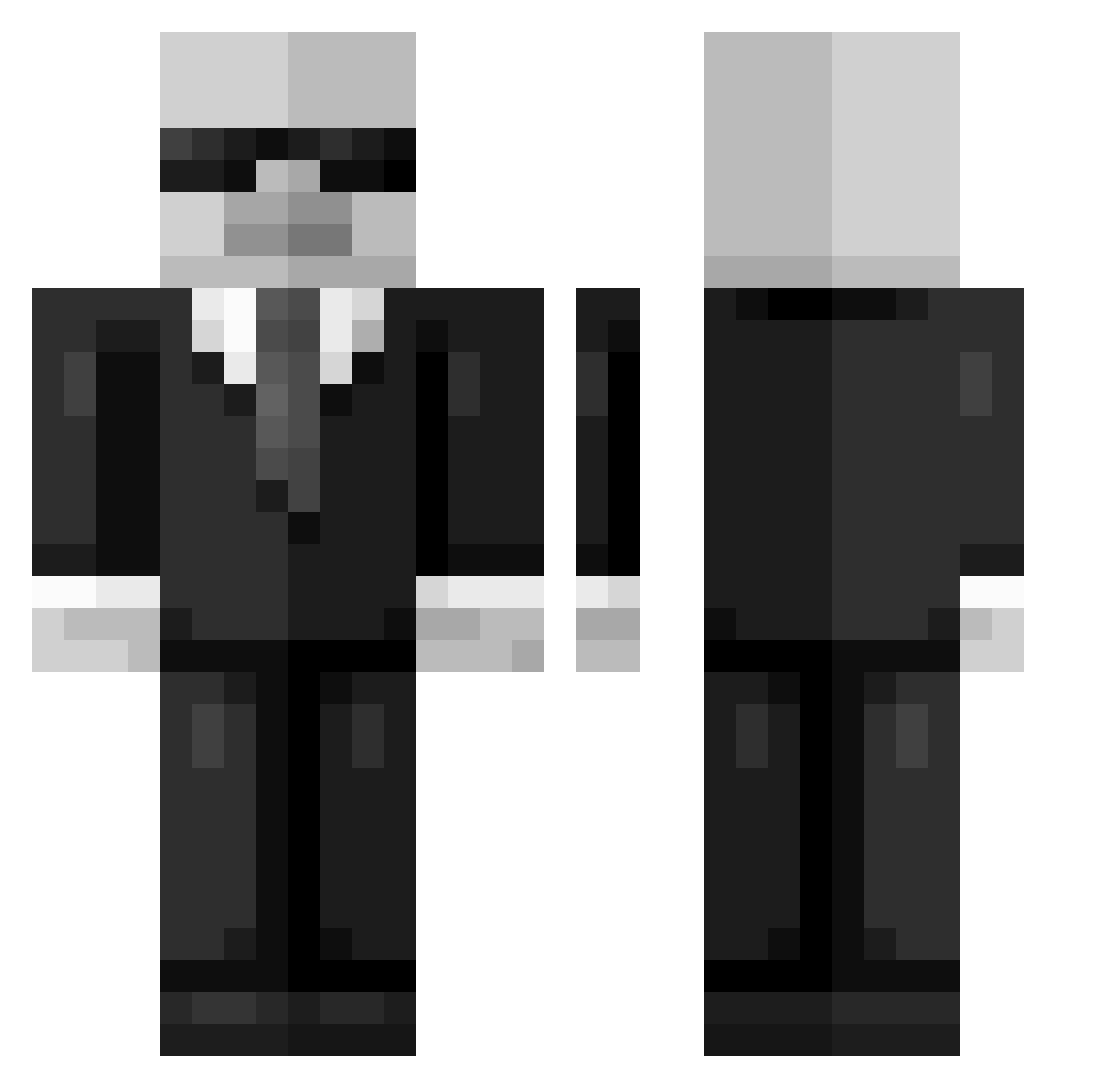 DaviPeixe Minecraft skin, front and back view