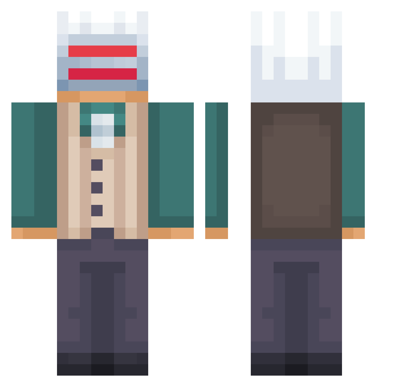 W1LL18M Minecraft skin, front and back view