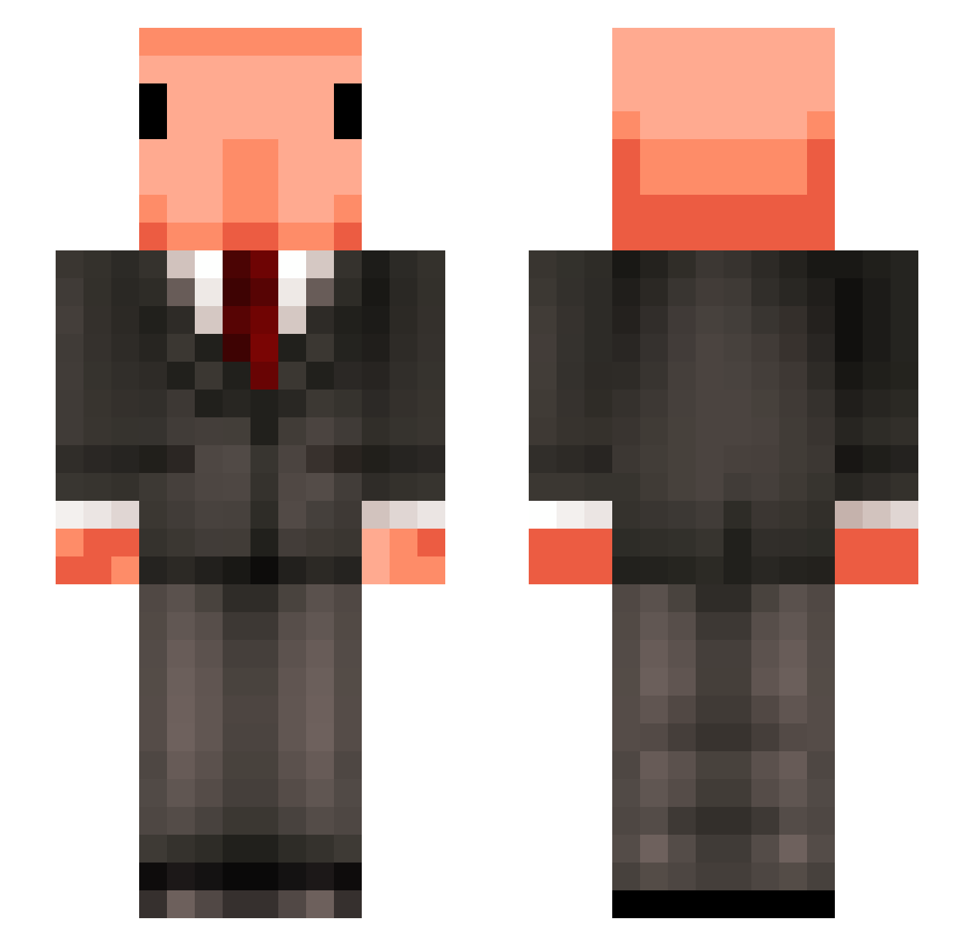 RooskieMac Minecraft skin, front and back view