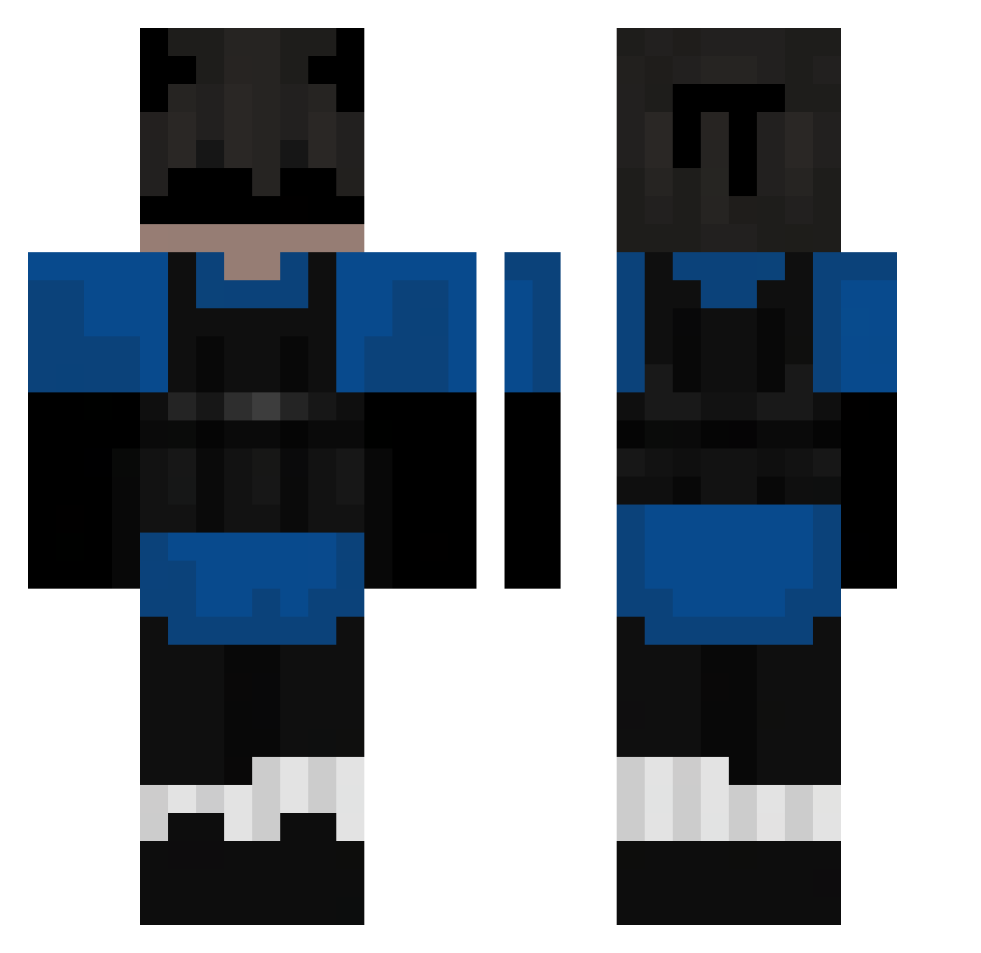 Zblade666 Minecraft skin, front and back view