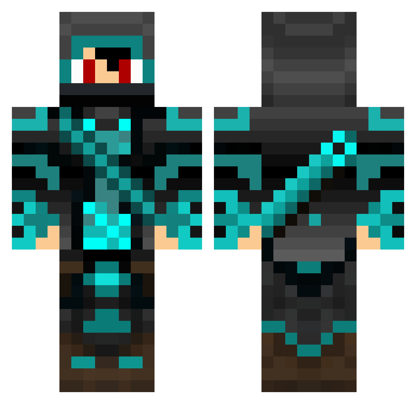 Maitrepig Minecraft skin, front and back view