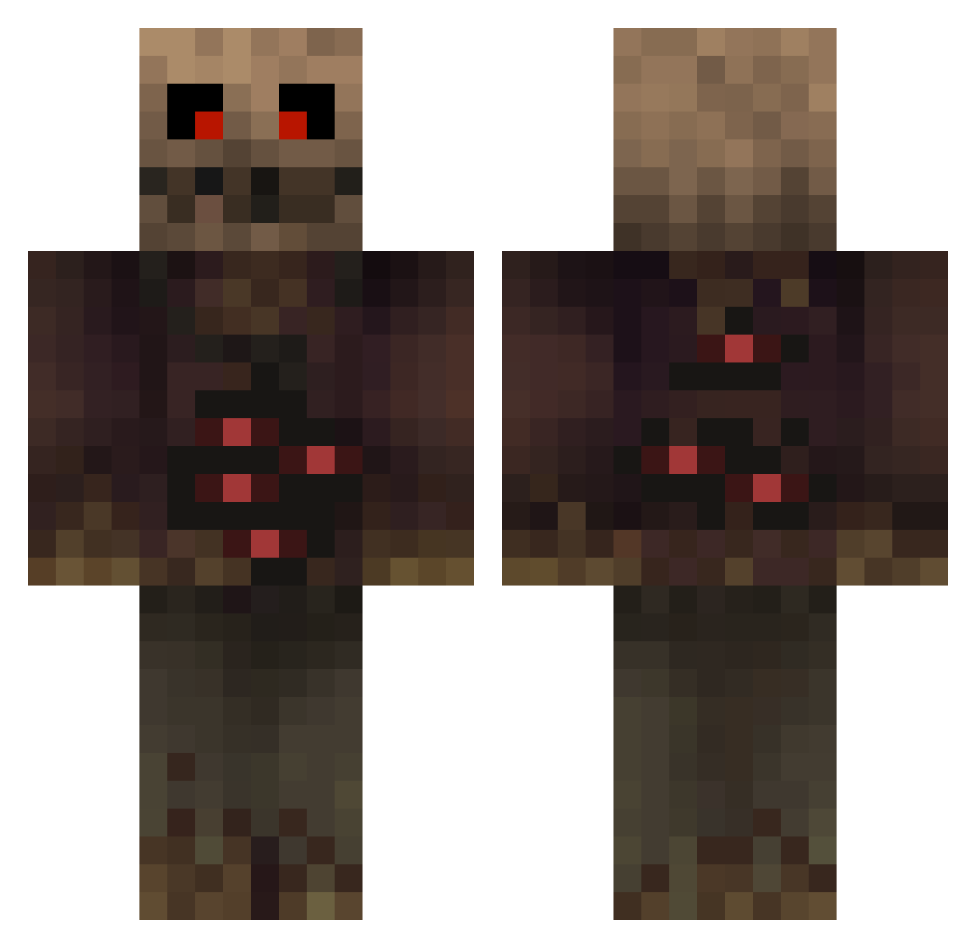 CaptainDeadlockJ Minecraft skin, front and back view