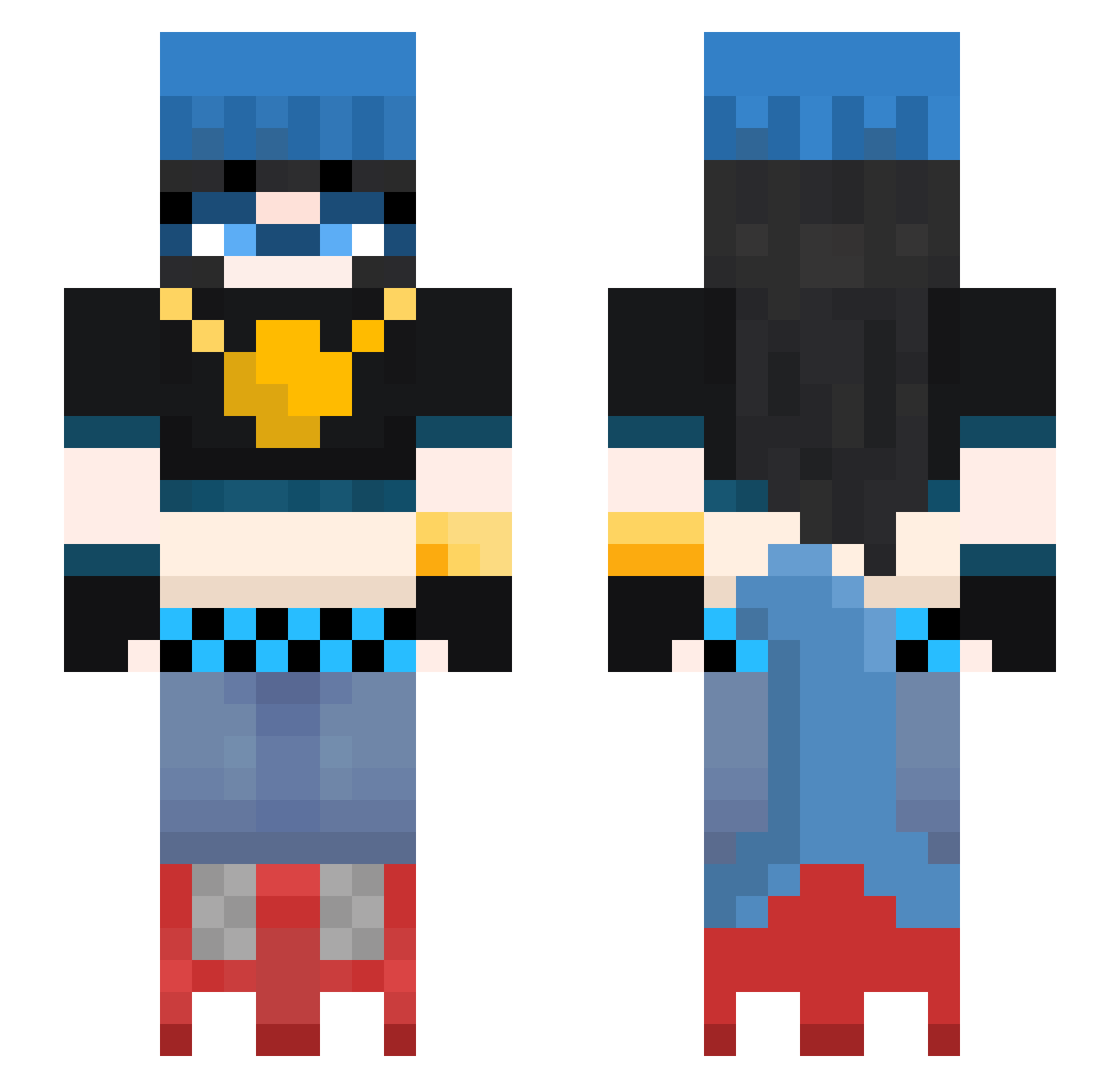 CptDooge198710 Minecraft skin, front and back view