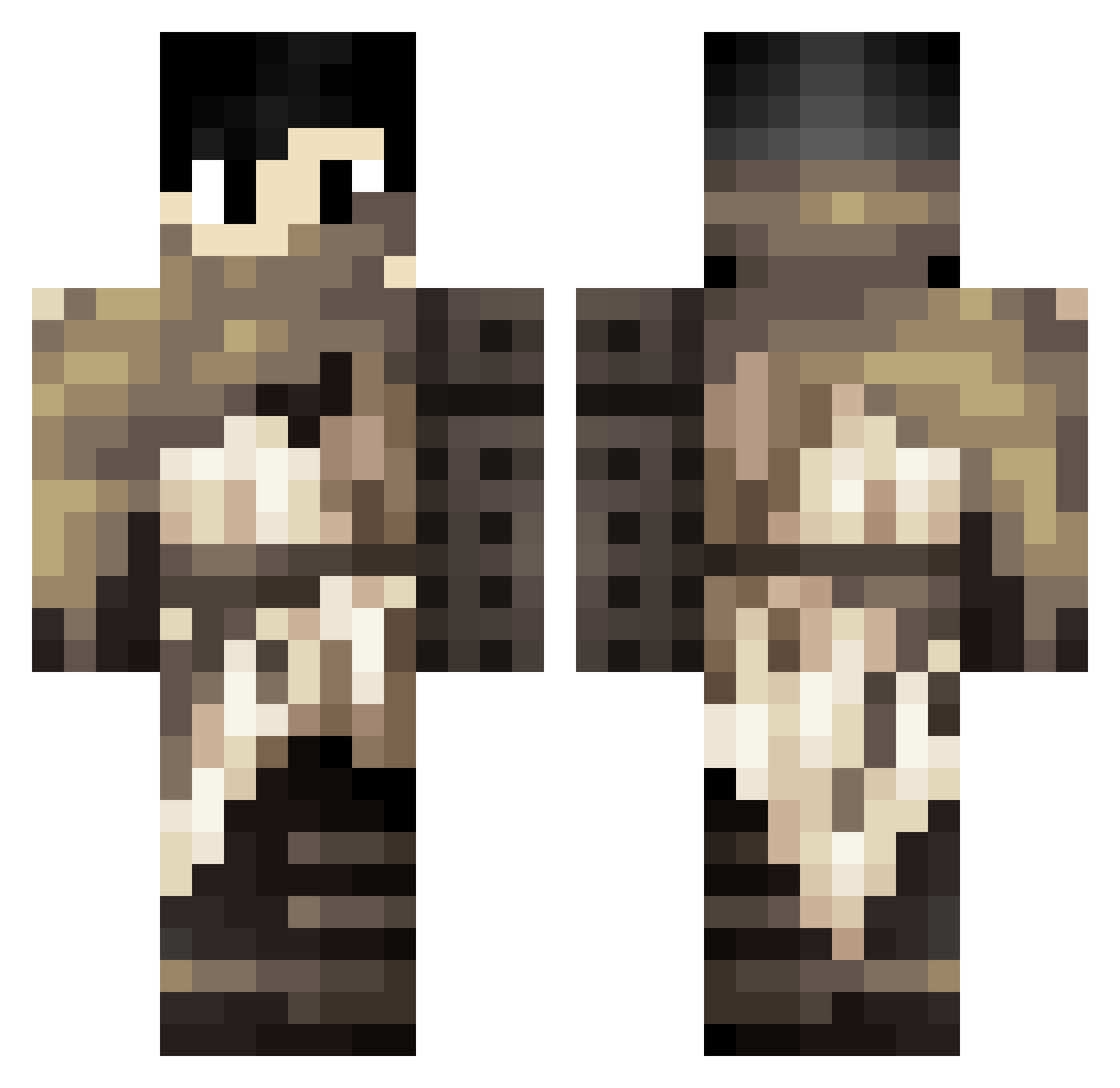 Freeze_Luca Minecraft skin, front and back view