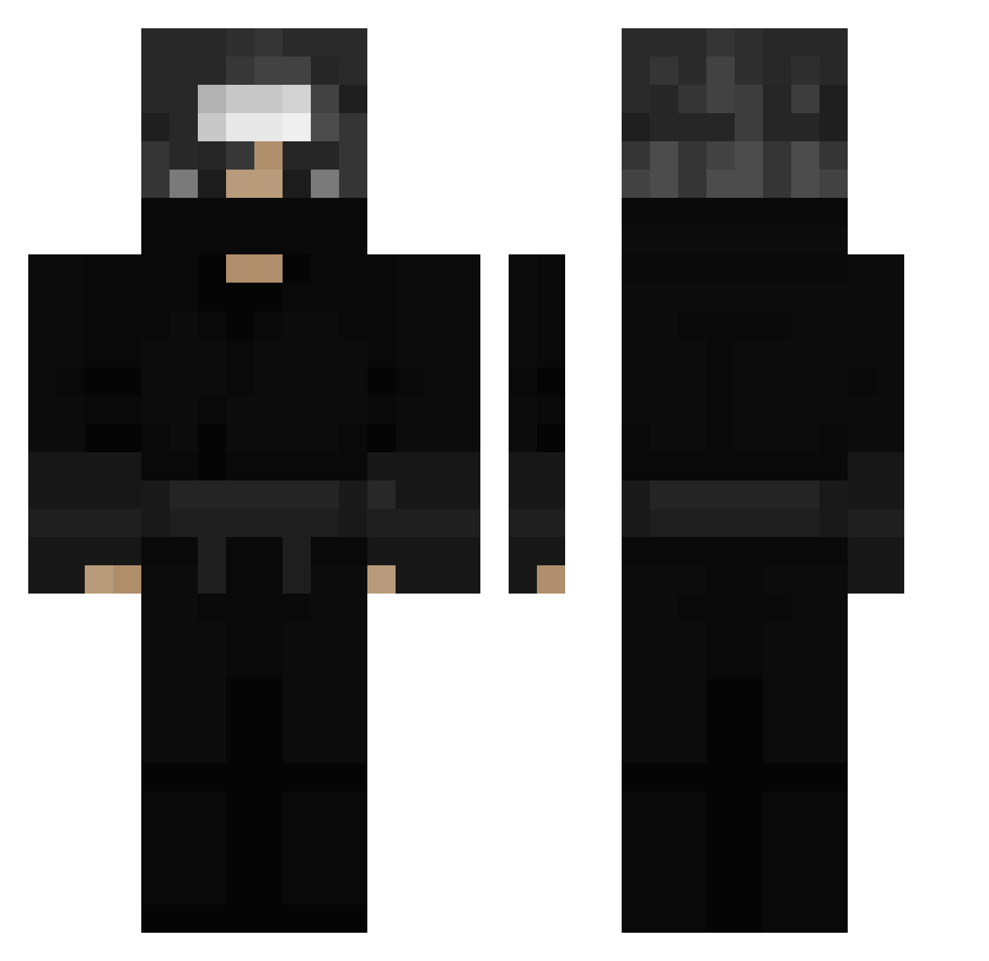 Silenzer_Exe Minecraft skin, front and back view