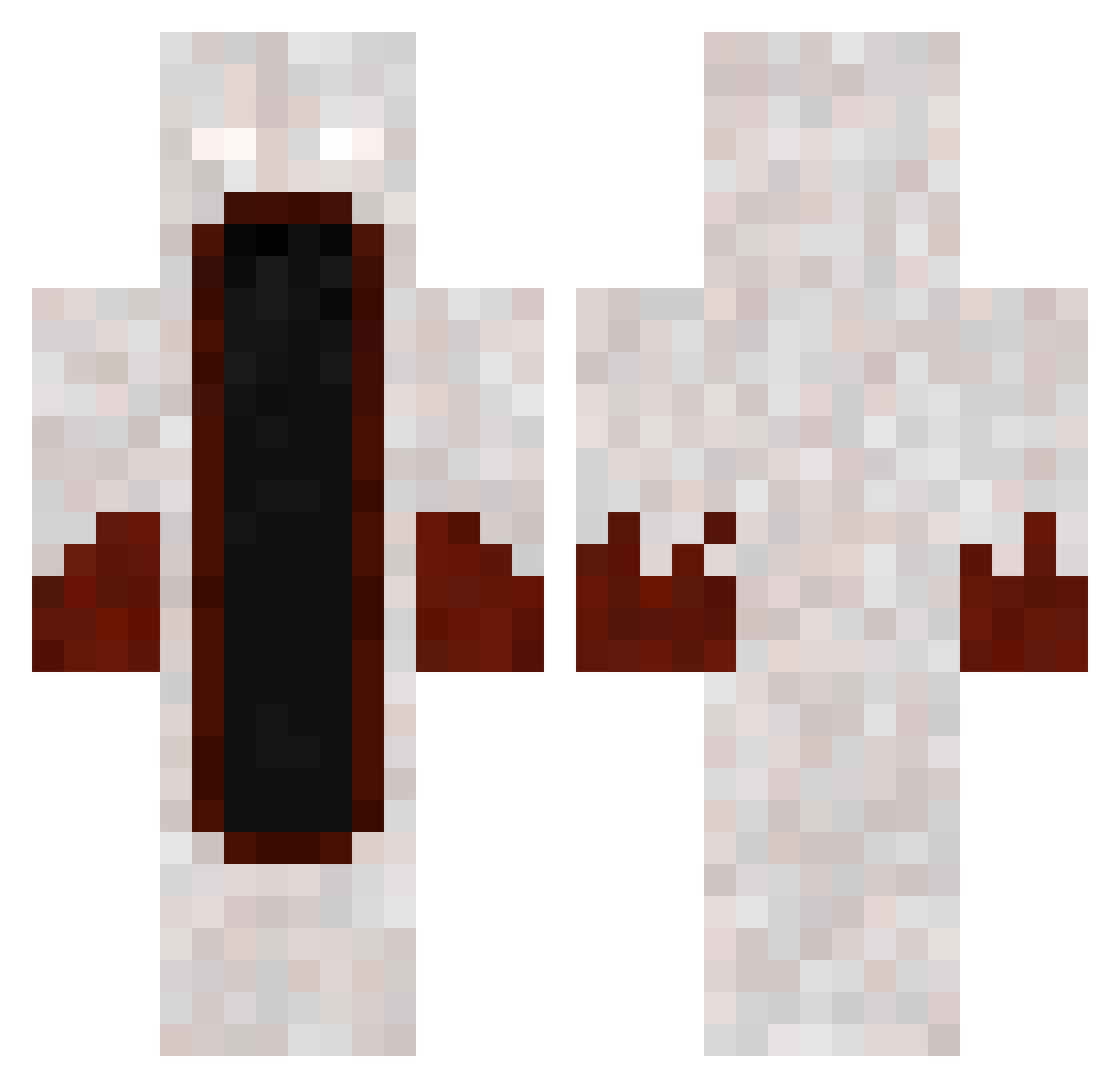 Xhide123 Minecraft skin, front and back view