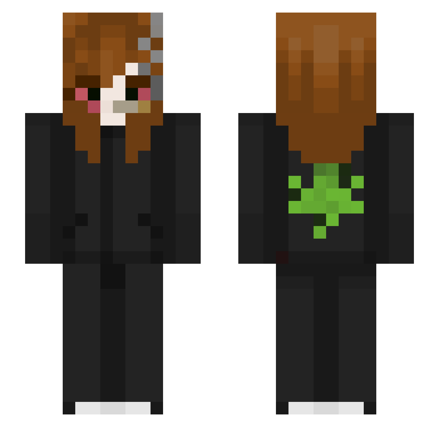0nwk Minecraft skin, front and back view