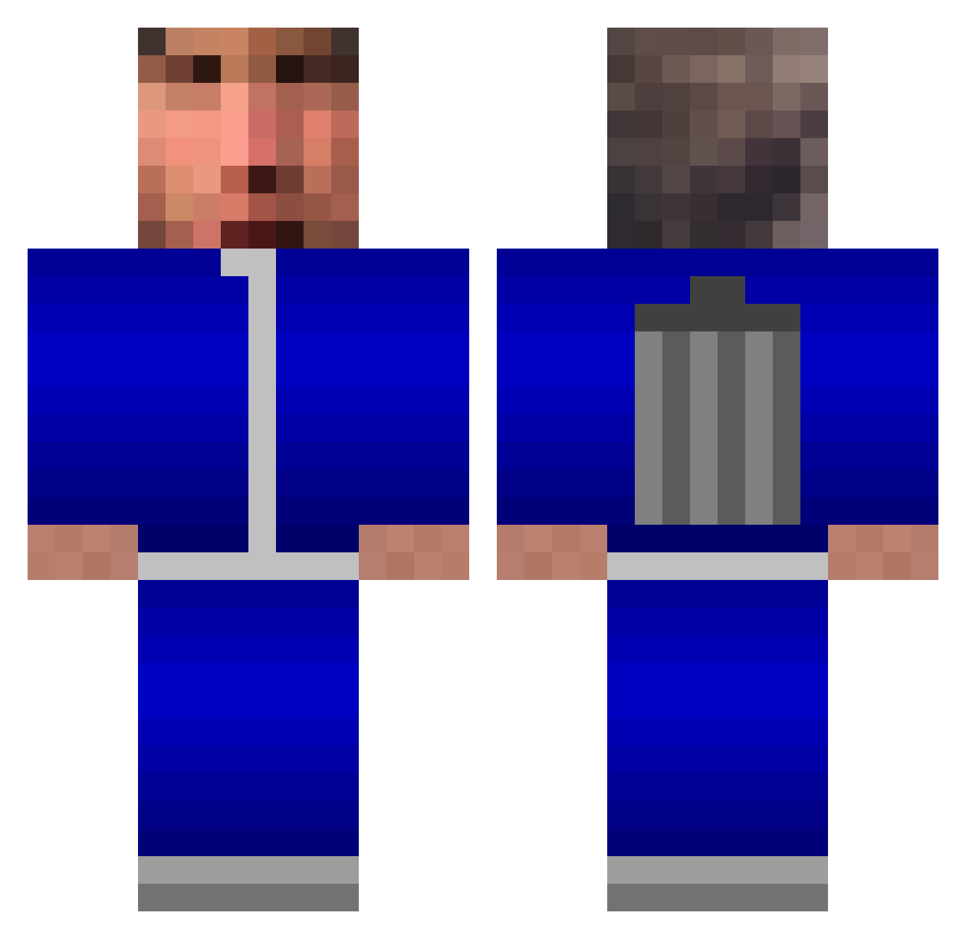 mondomarcio Minecraft skin, front and back view