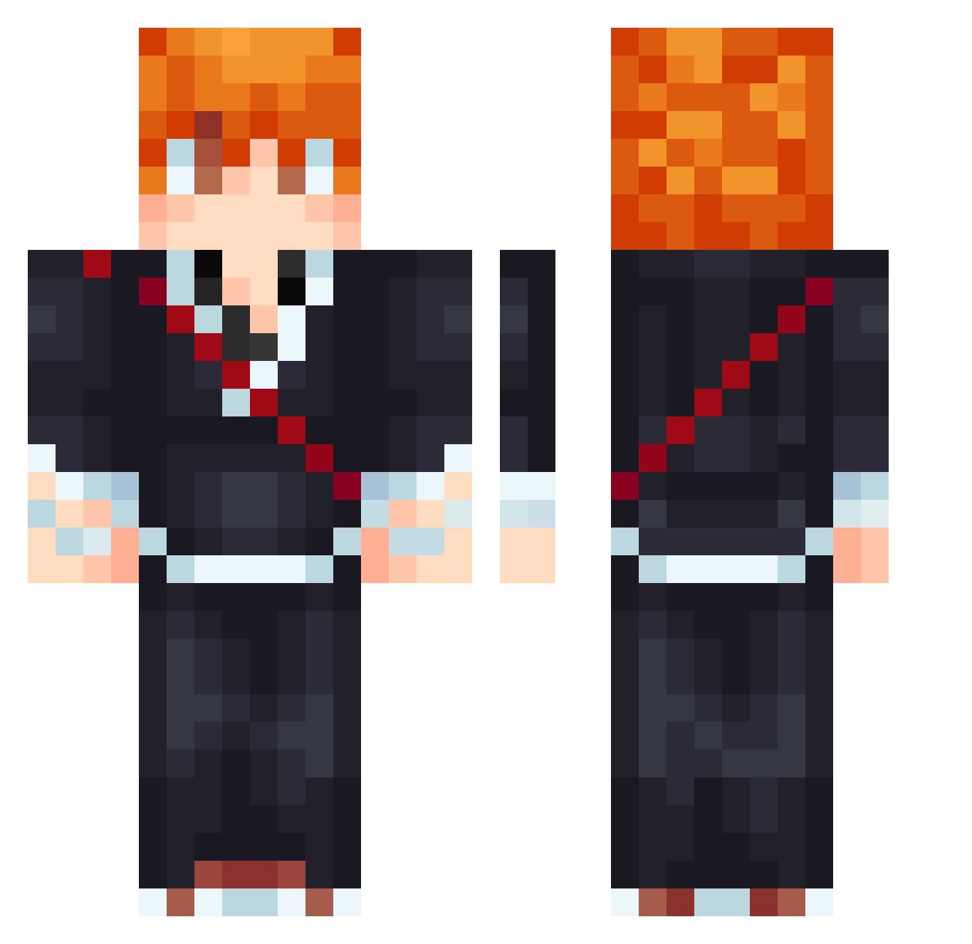 SenpaiRick1 Minecraft skin, front and back view