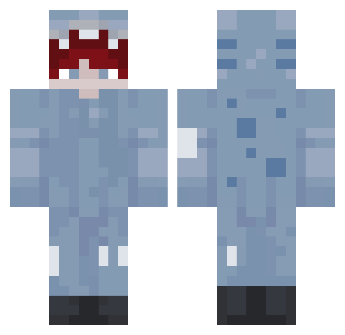veratyon Minecraft skin, front and back view