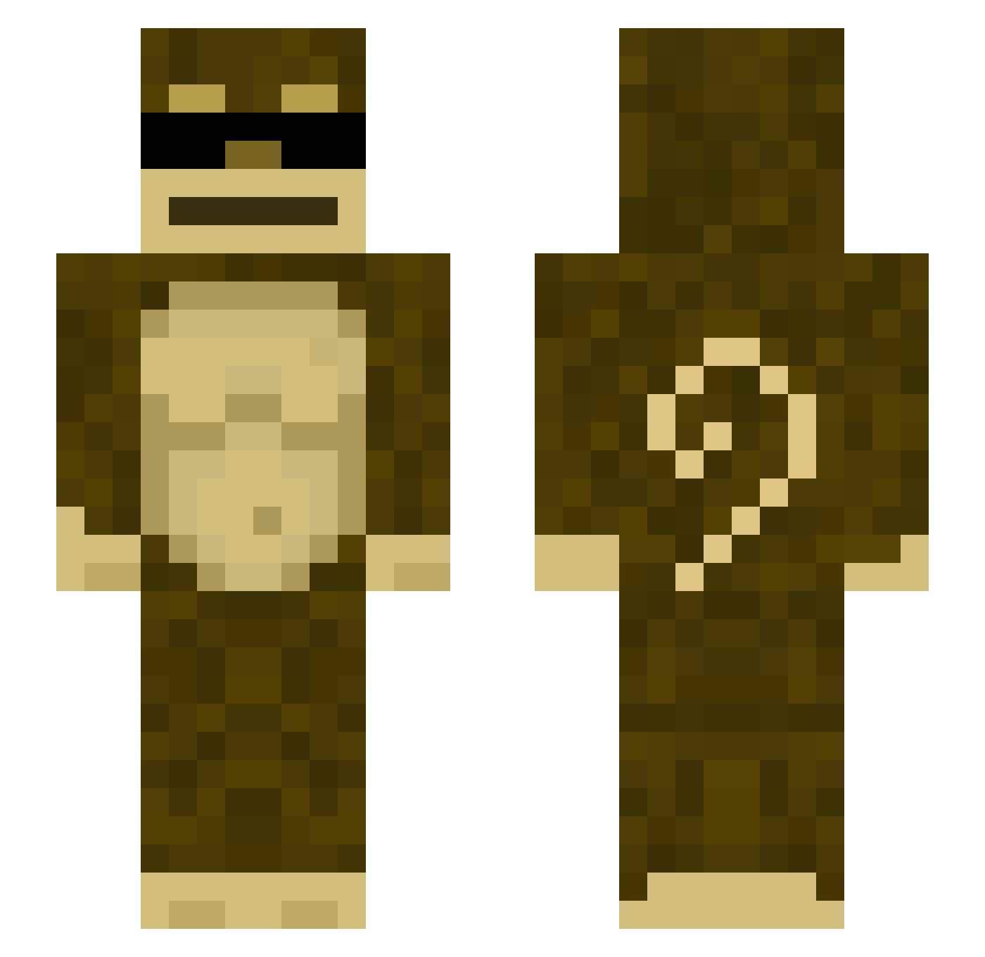 notcyrus Minecraft skin, front and back view