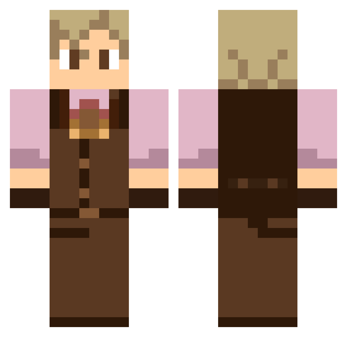 Seevi Minecraft skin, front and back view