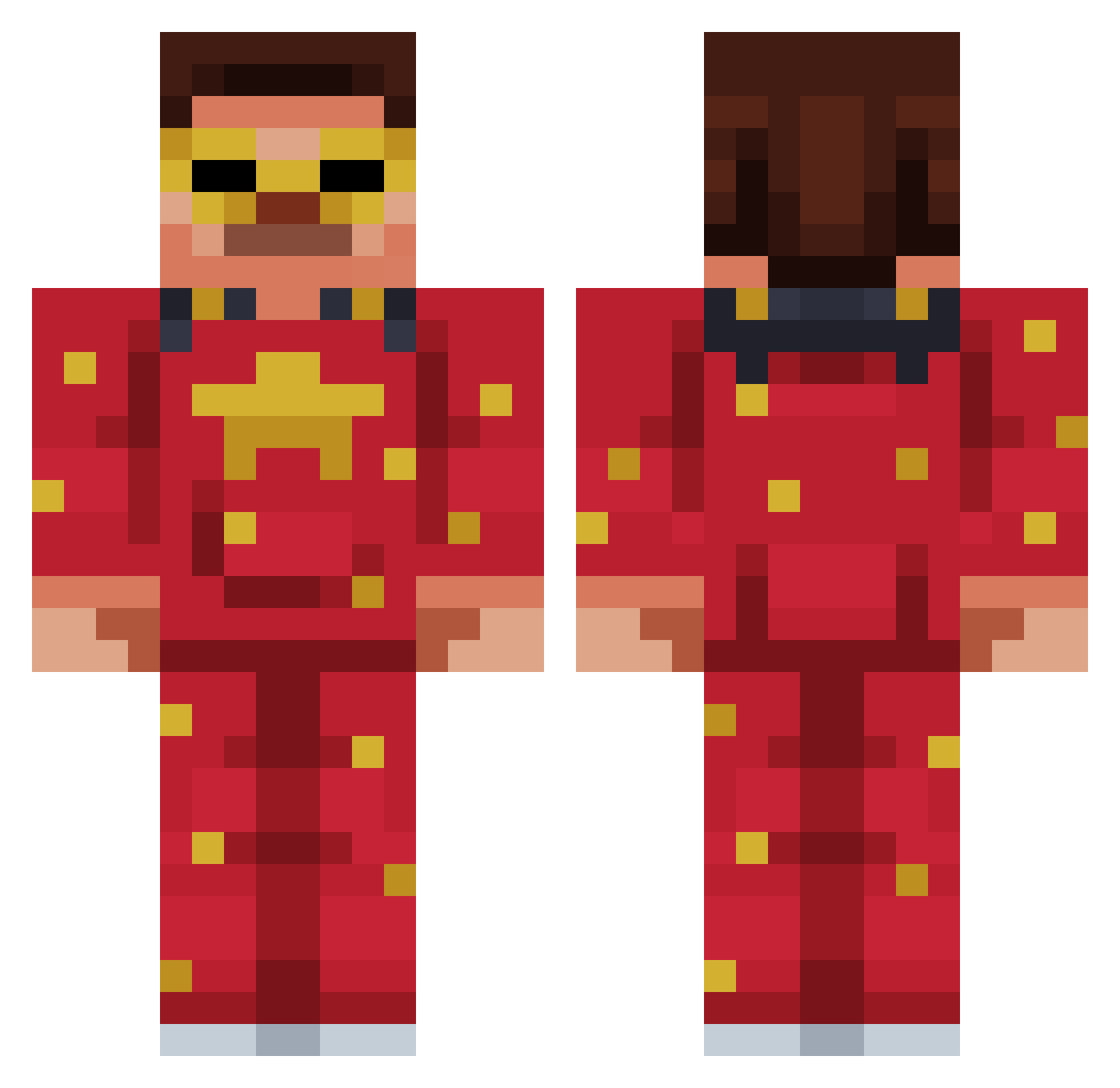 Deserious Minecraft skin, front and back view
