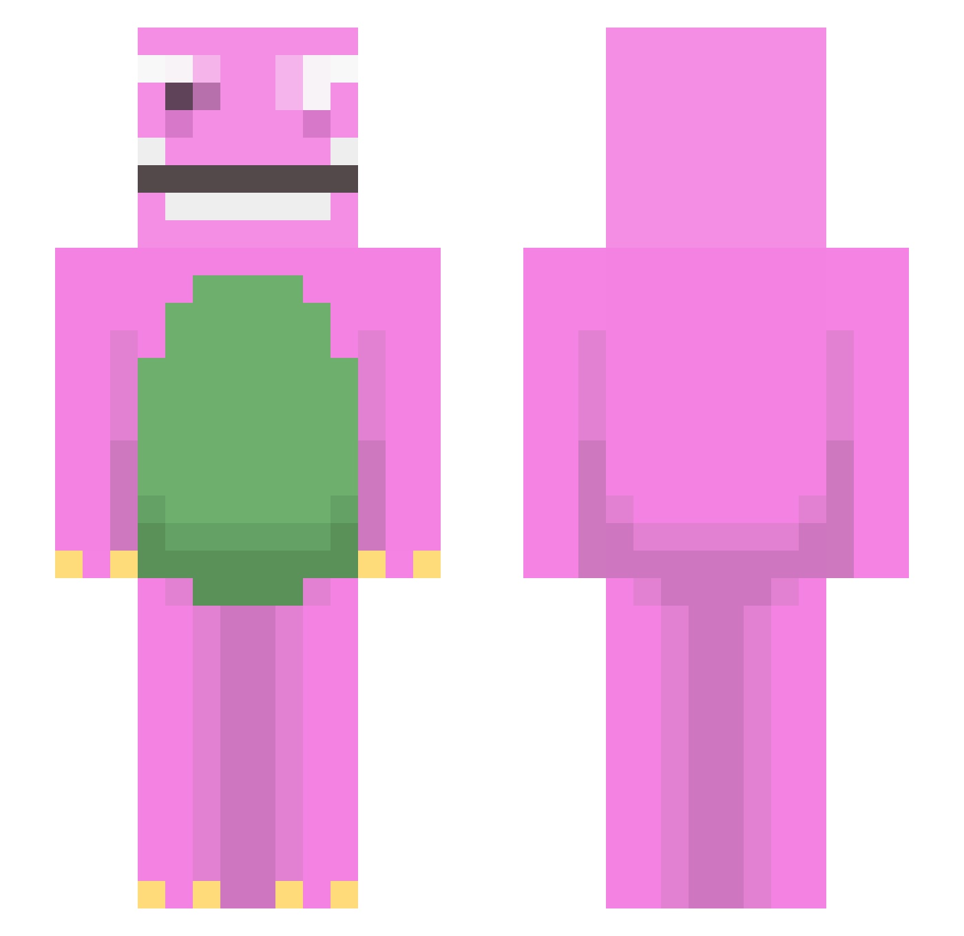 Smileless Minecraft skin, front and back view