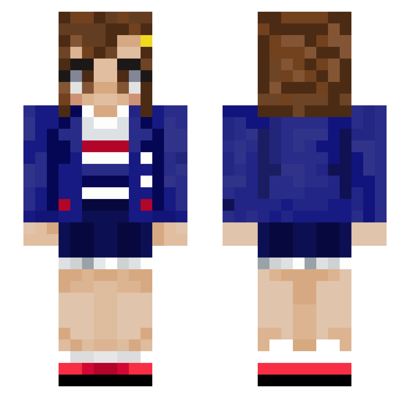 pohangthunder Minecraft skin, front and back view