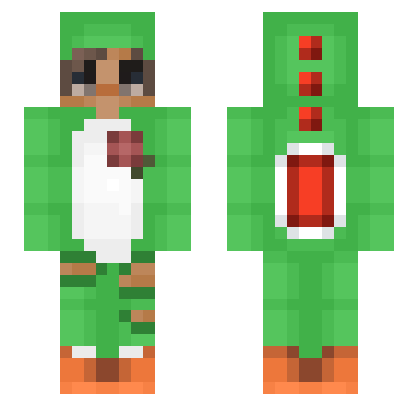 Ynambu Minecraft skin, front and back view