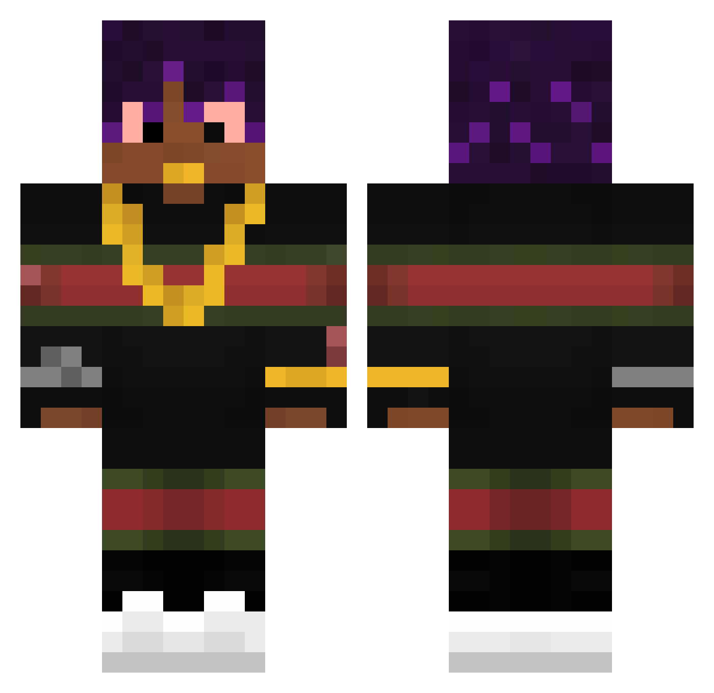 LJay Minecraft skin, front and back view