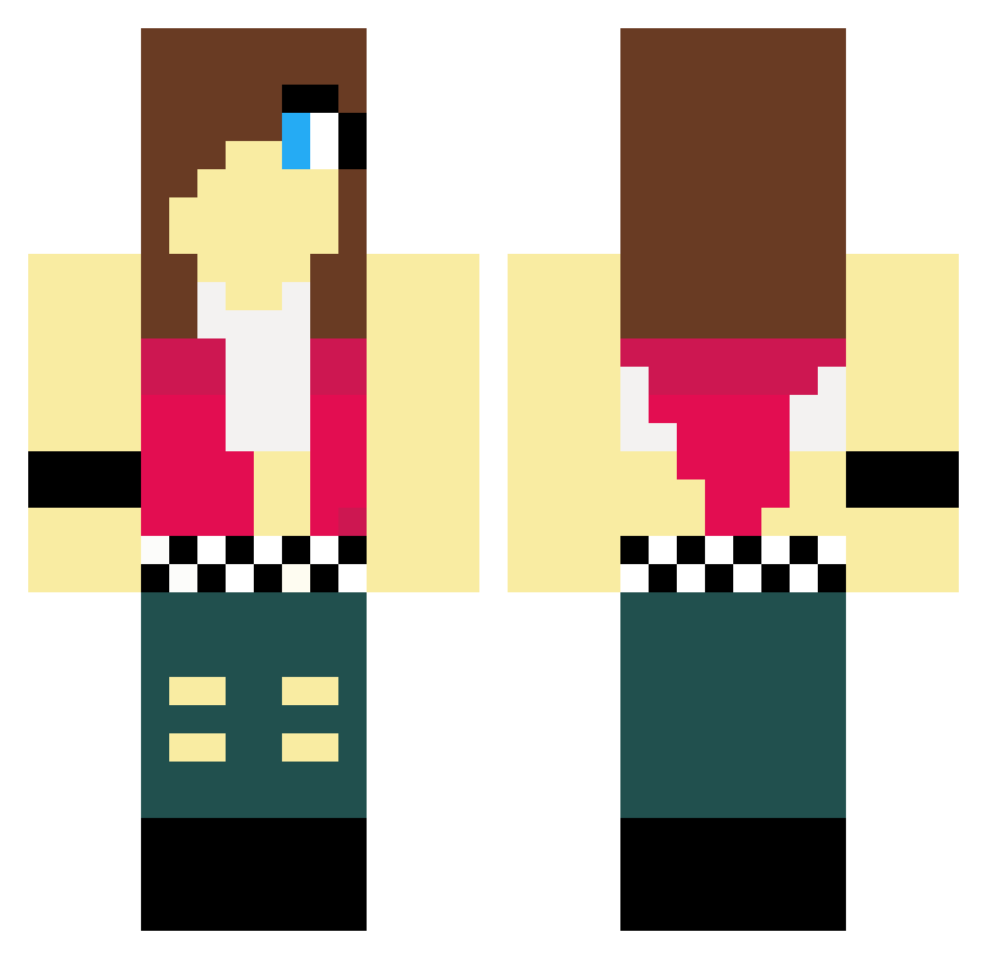Mutli Minecraft skin, front and back view