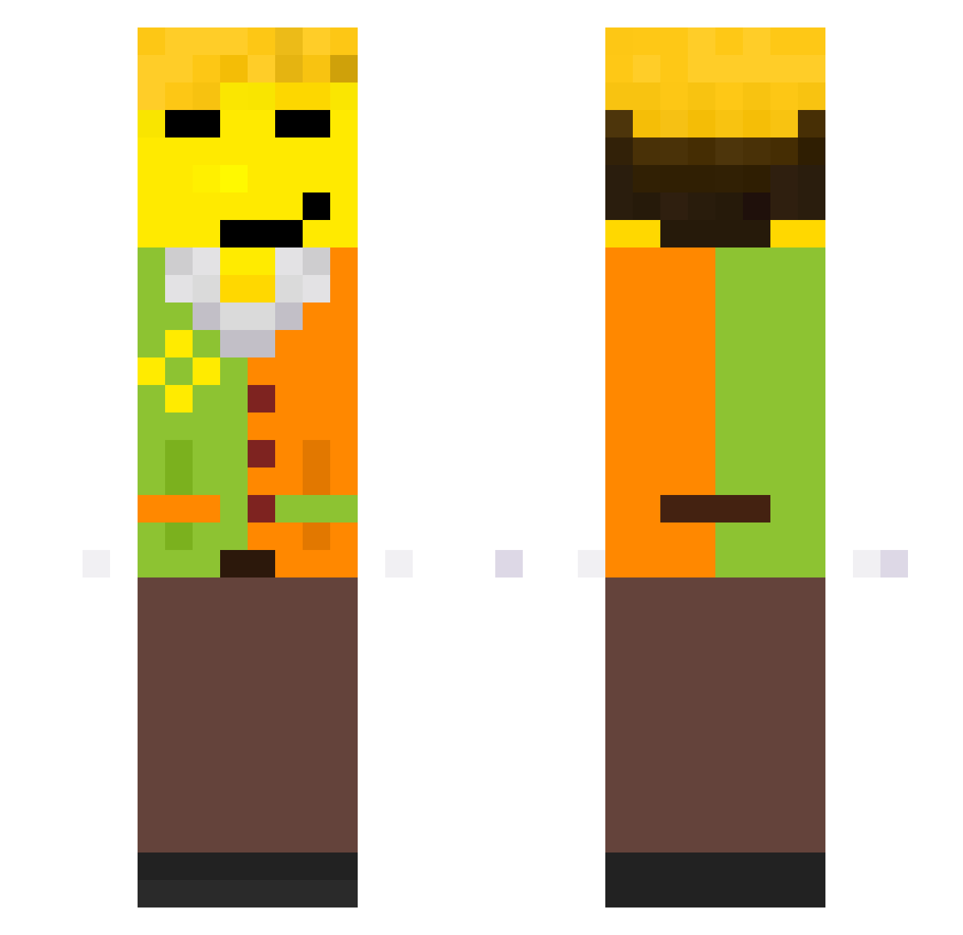 AliLAPlayz Minecraft skin, front and back view