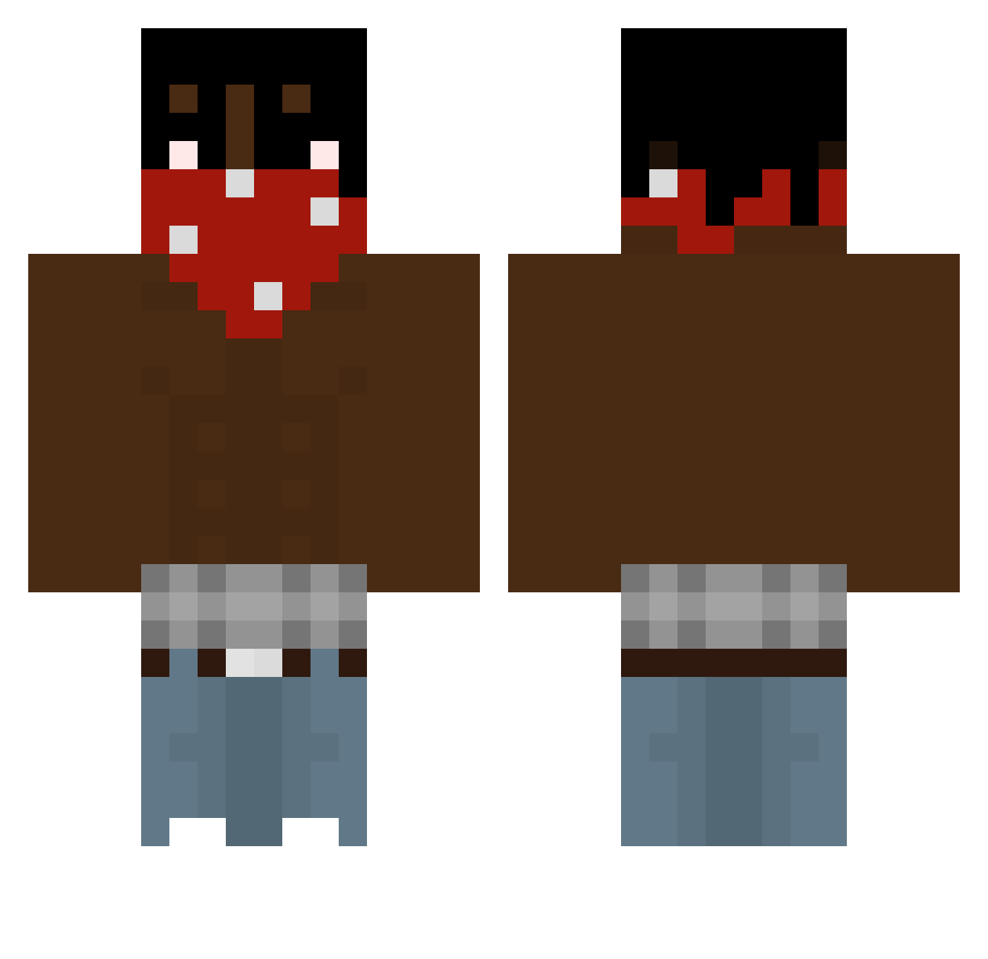 Shankedx Minecraft skin, front and back view