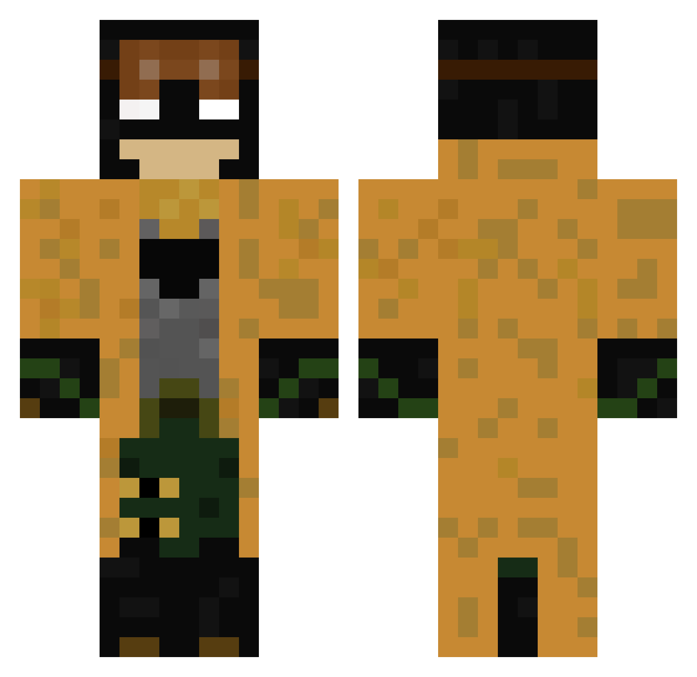 Grifferu Minecraft skin, front and back view