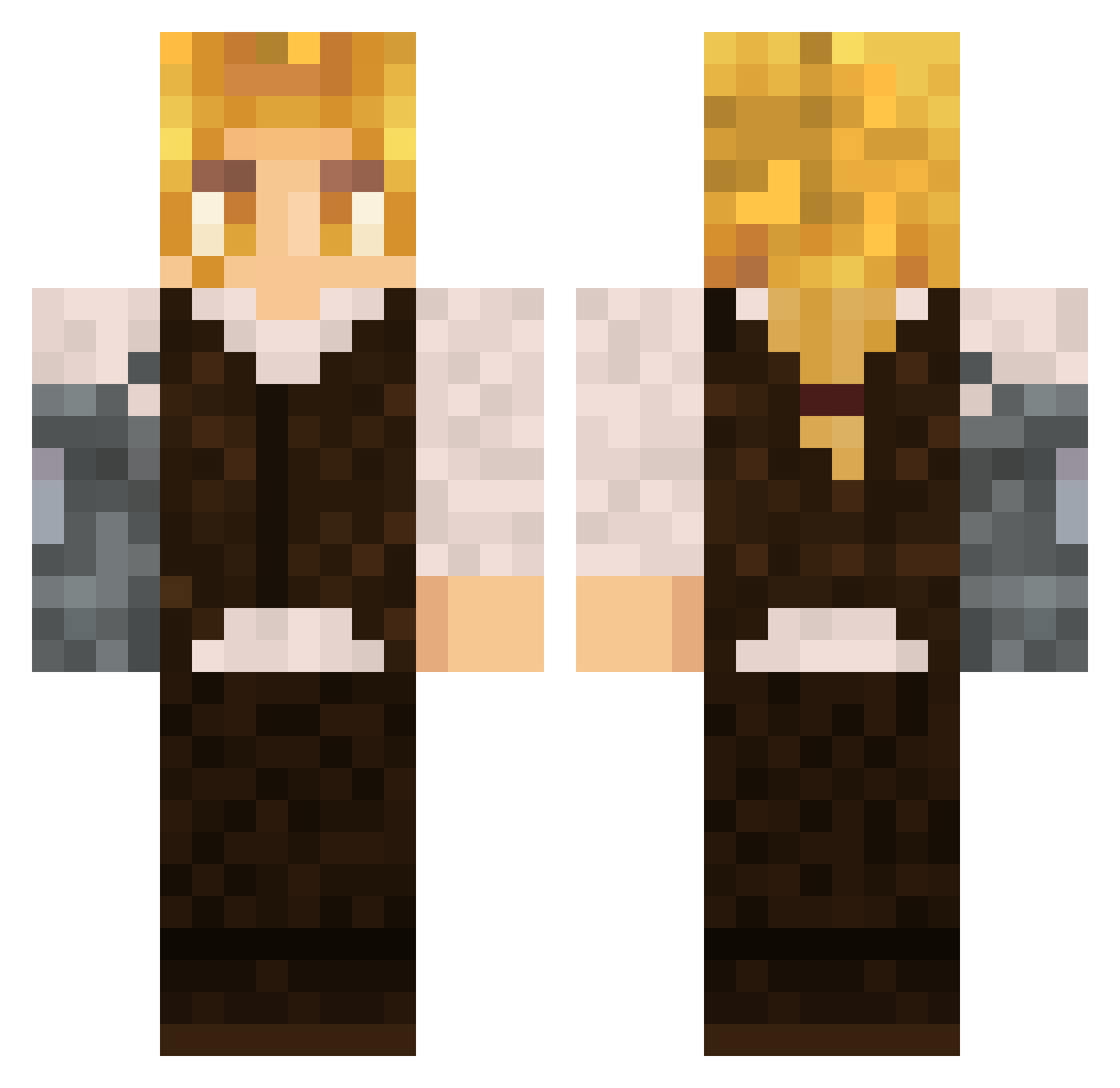 Augusttto Minecraft skin, front and back view