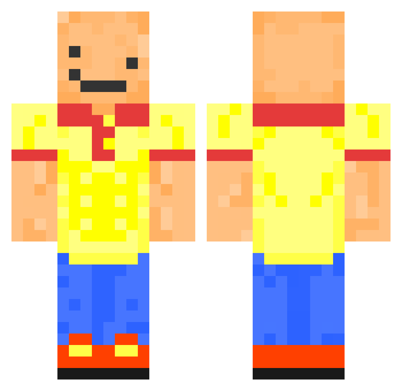 marvlised Minecraft skin, front and back view
