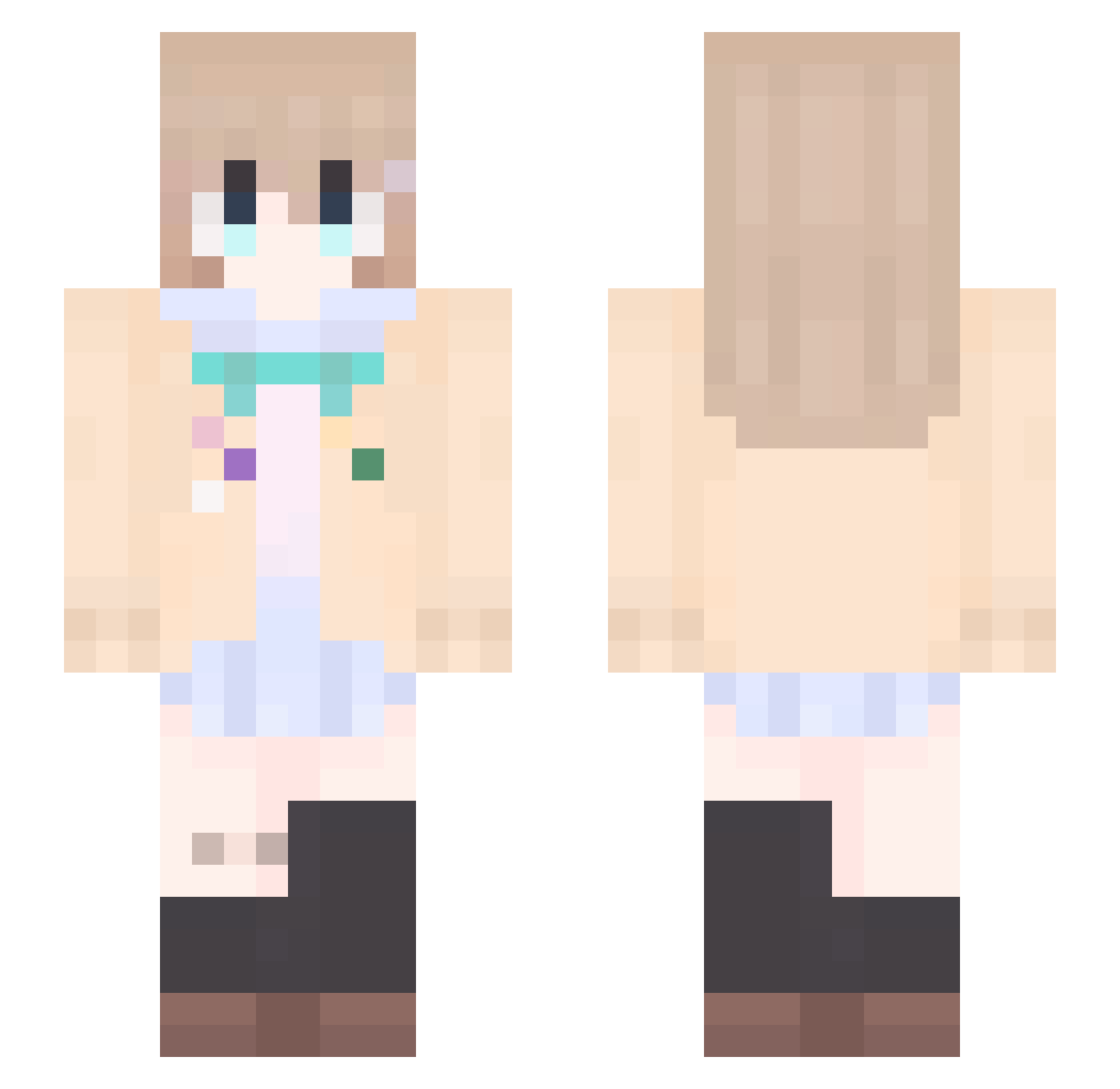 Kohua Minecraft skin, front and back view