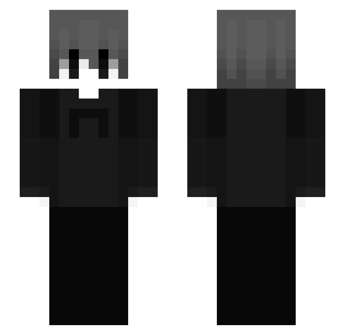 XPuyooo Minecraft skin, front and back view