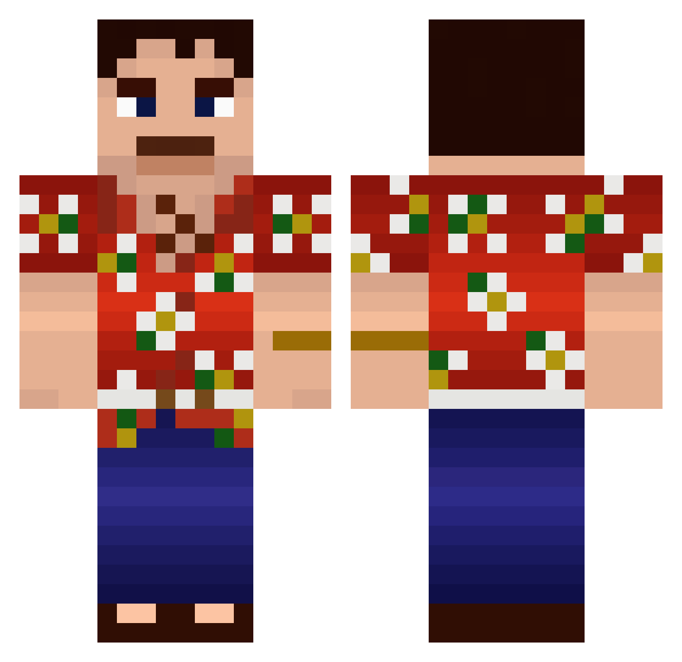 ComedyCrush Minecraft skin, front and back view