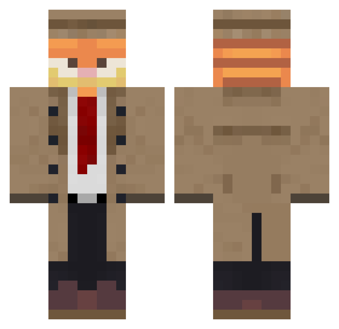 golguli Minecraft skin, front and back view