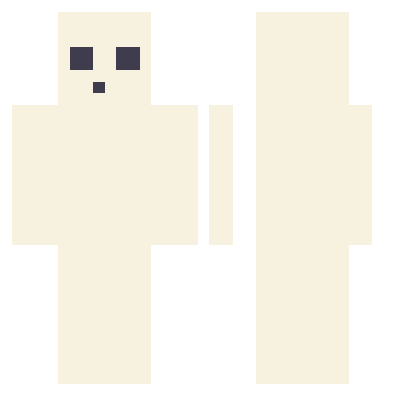 Dazeplot Minecraft skin, front and back view
