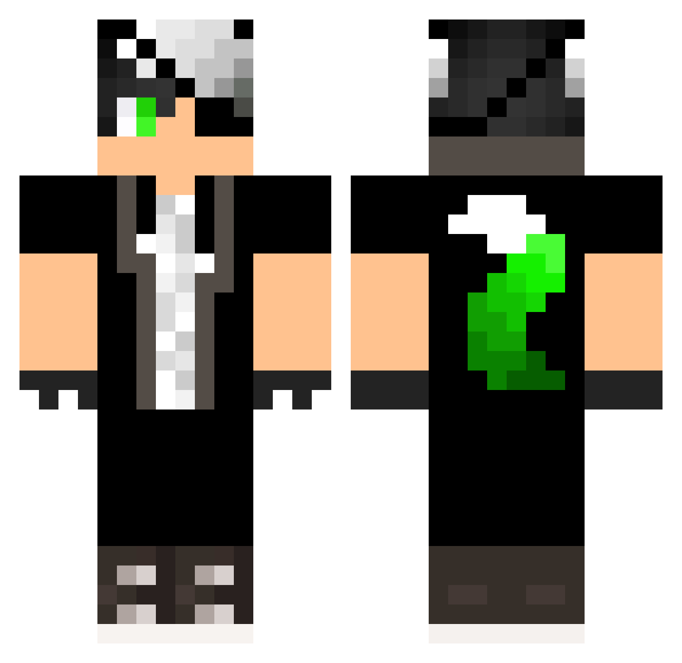 Lone_Wolf160 Minecraft skin, front and back view