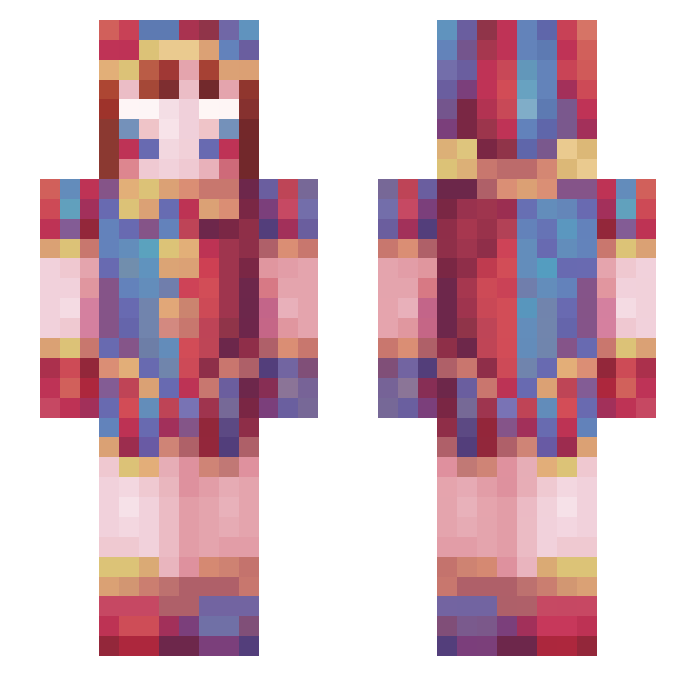 Vikinka2016 Minecraft skin, front and back view