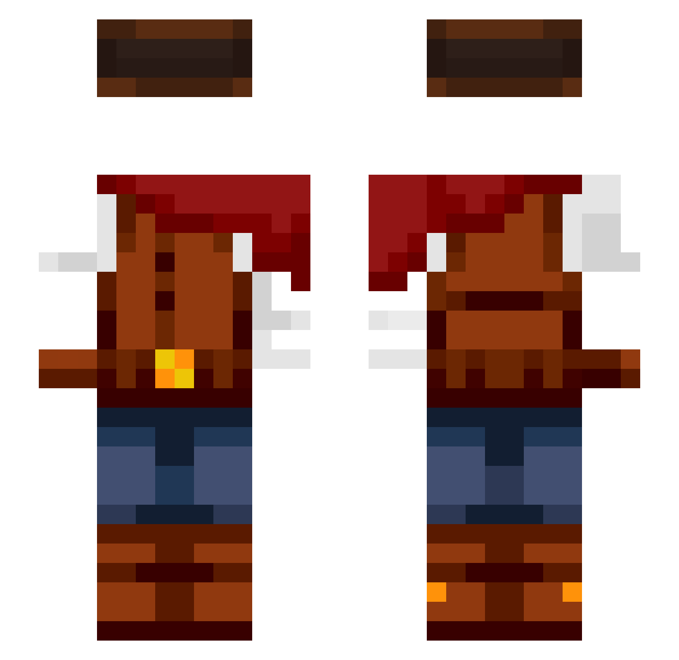 Derpottzocker Minecraft skin, front and back view