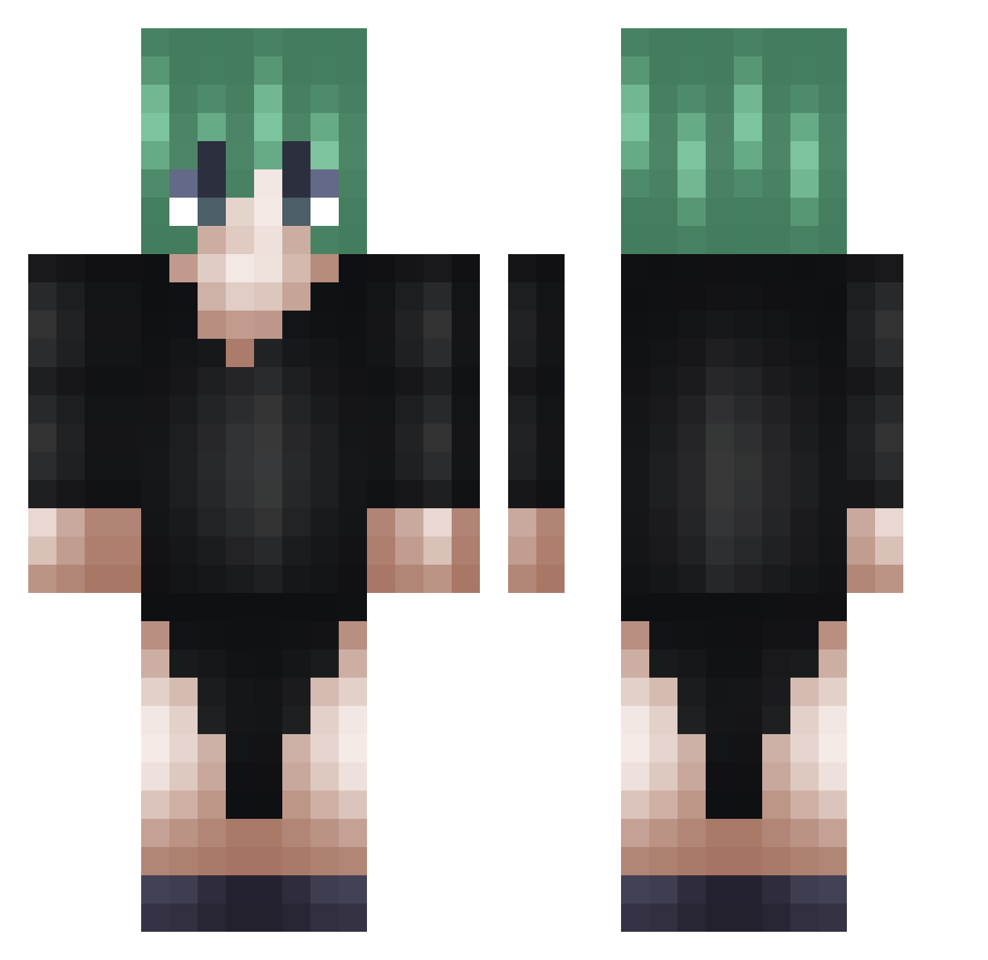 Javistor2001 Minecraft skin, front and back view