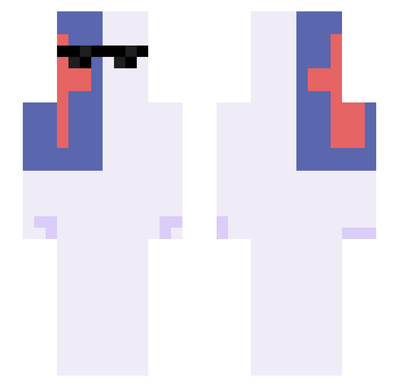 squeegy0 Minecraft skin, front and back view