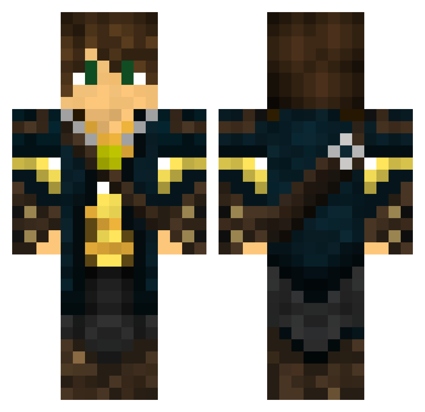 Bored1235 Minecraft skin, front and back view