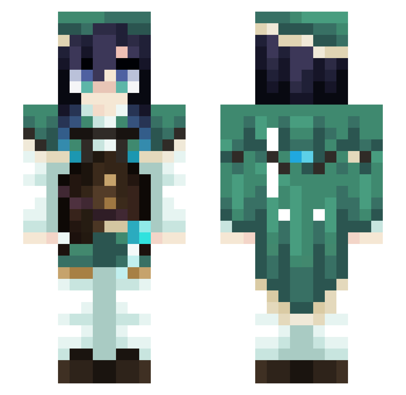 Hyrsoft Minecraft skin, front and back view