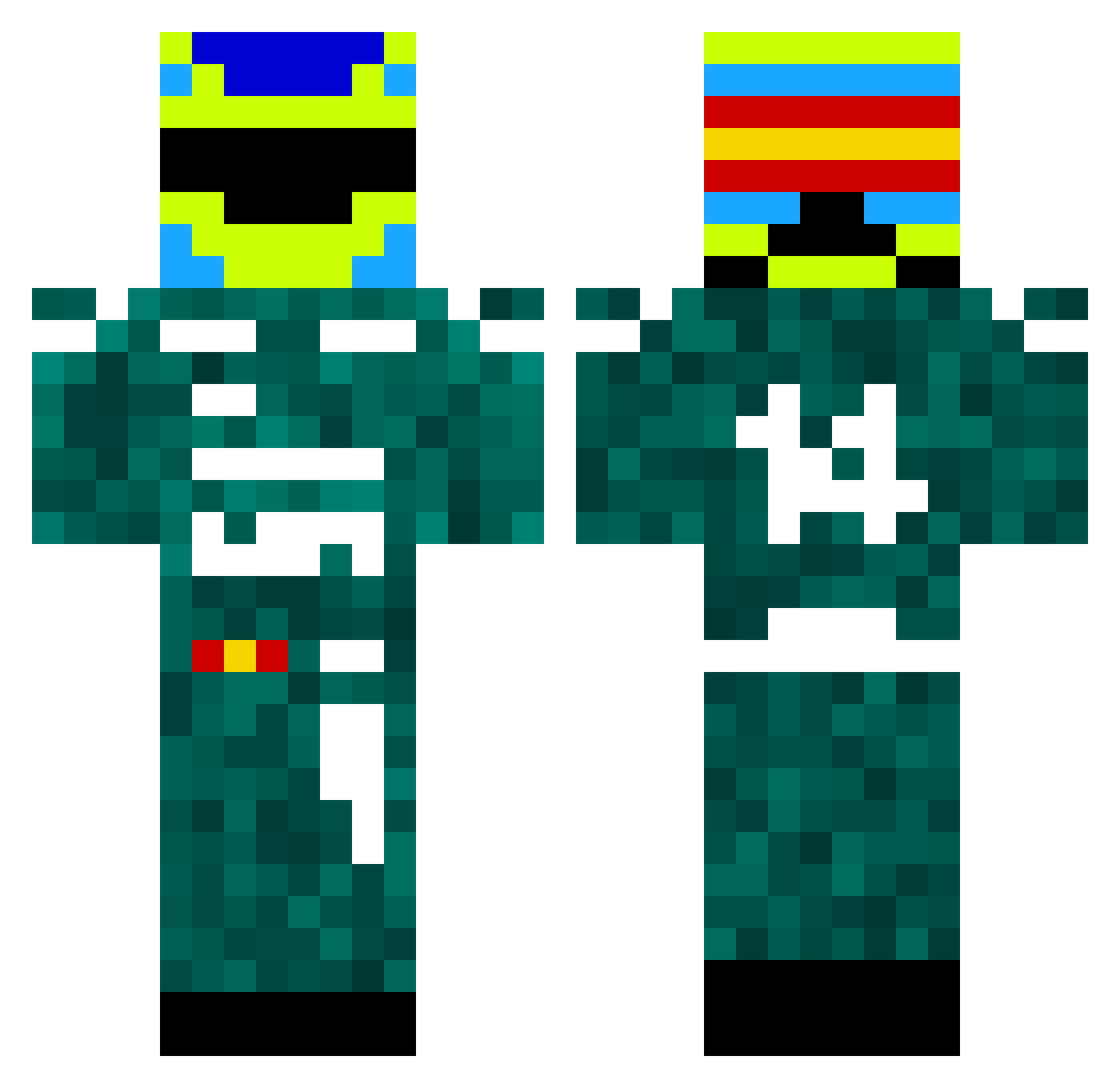 ItsVic11 Minecraft skin, front and back view