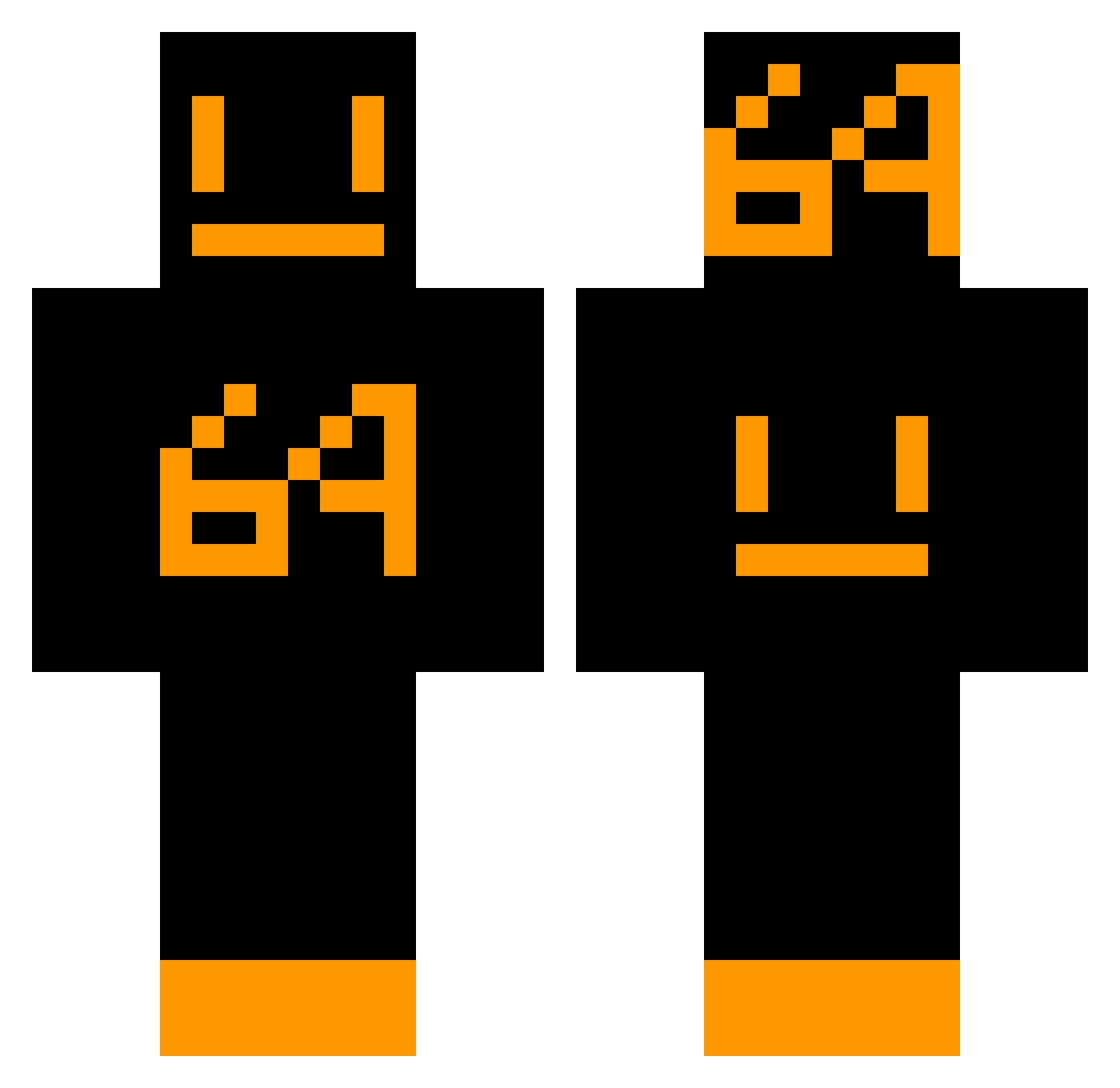 Mony_64 Minecraft skin, front and back view