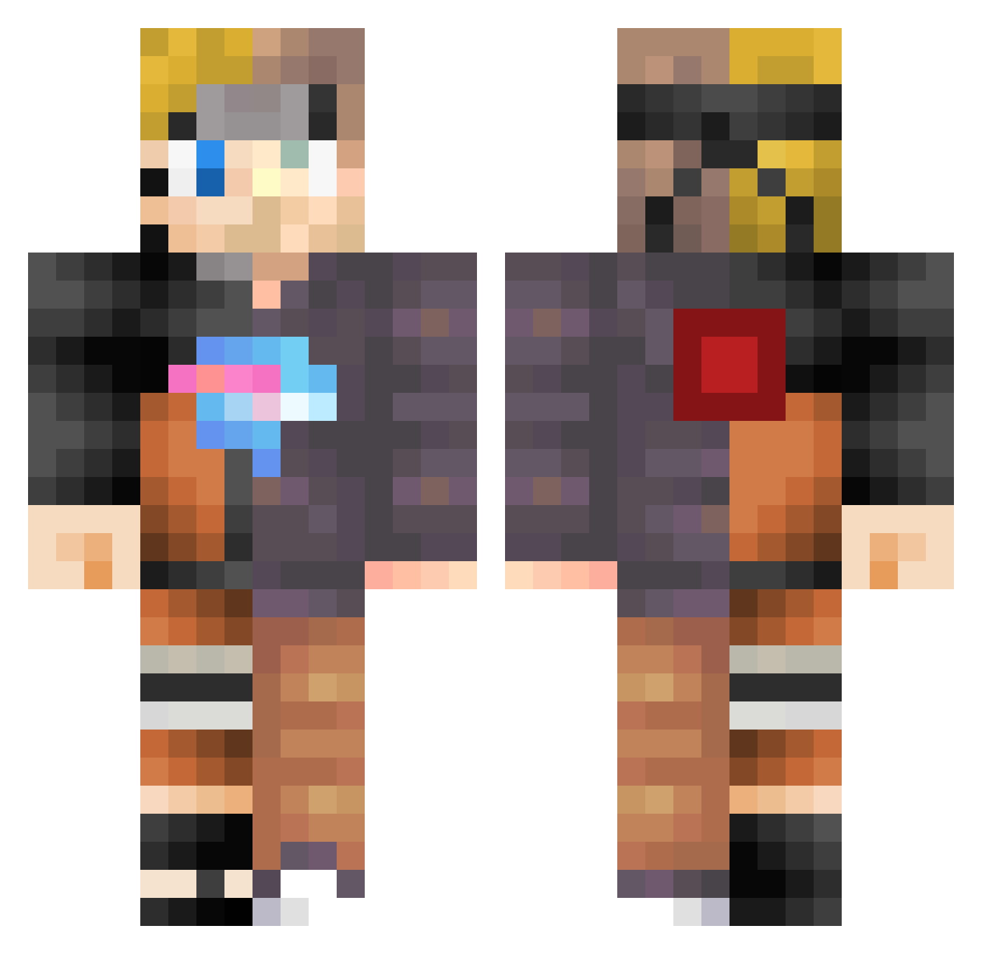 franticoo Minecraft skin, front and back view